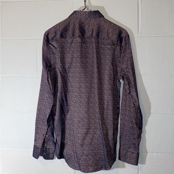 NWOT Perry Ellis Burgundy Floral Button Down Men’s Shirts size M - Picture 3 of 9